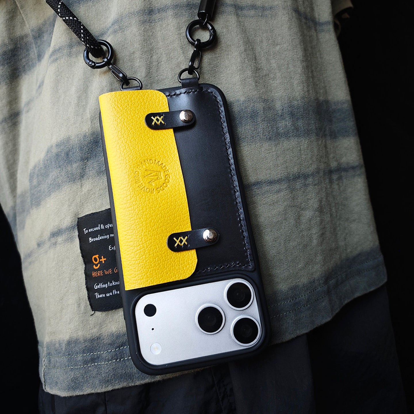 Classic Leather Cardholder iPhone Case with Crossbody Strap, Wallet-Style