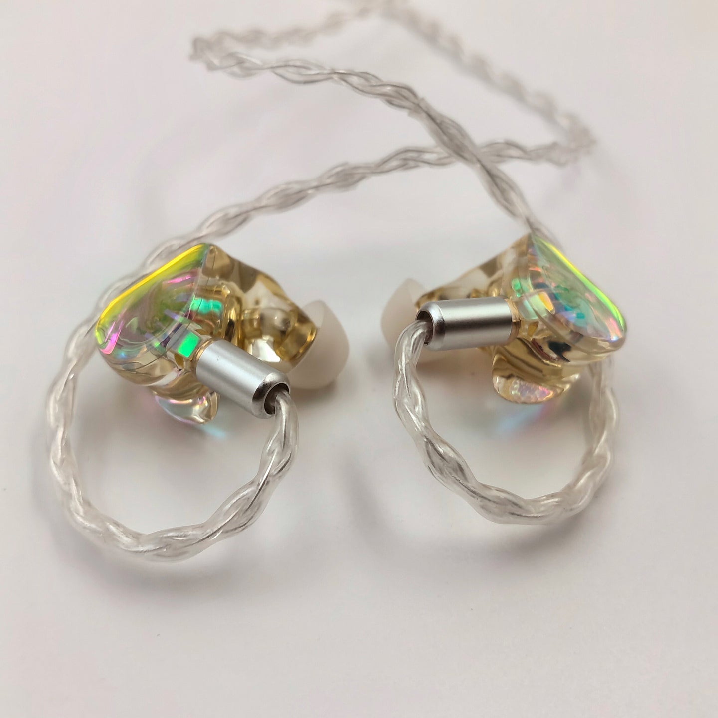 Iridescent Resin Wired In Ear Headphones, Optional Mic & Type-C Plug for Daily Music Calls
