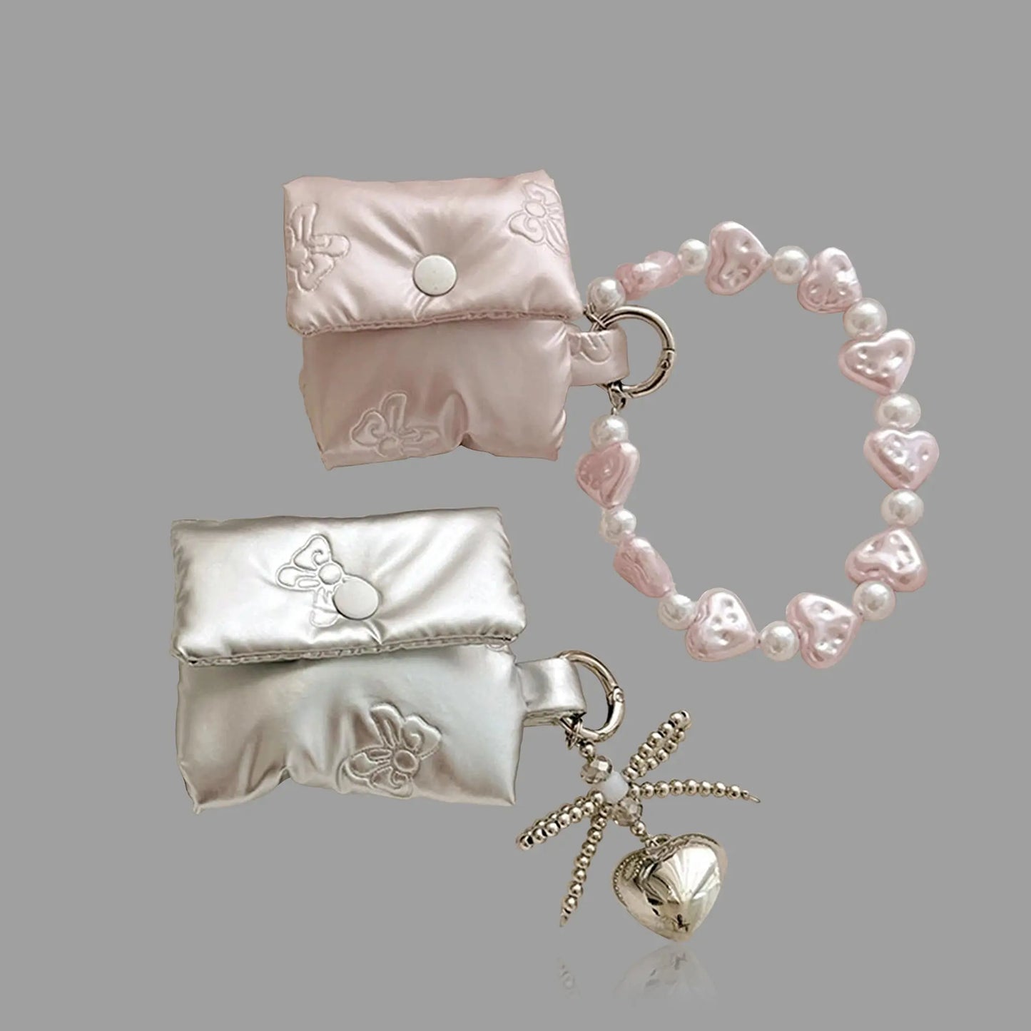 Puffer Bow AirPods Case with Chain Charm SEACASE