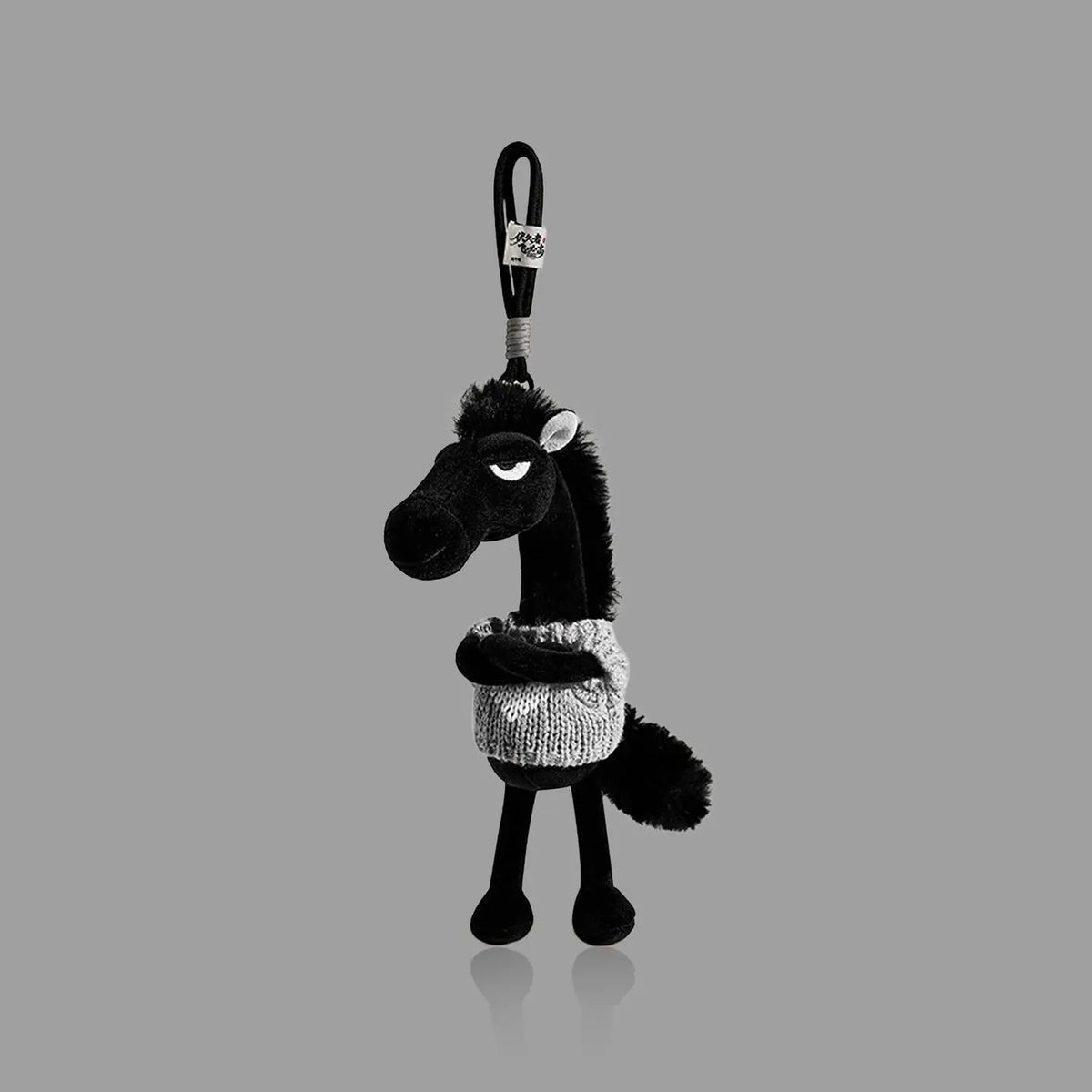 Cute Lucky Black Horse Plush Keychain, Soft Bag Charm /Car Pendant SEACASE