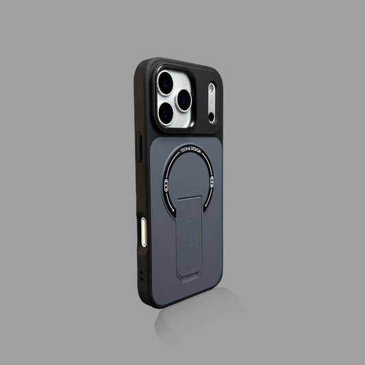 Minimalist Color Block MagSafe Compatible iPhone Case with Integrated Foldable Stand