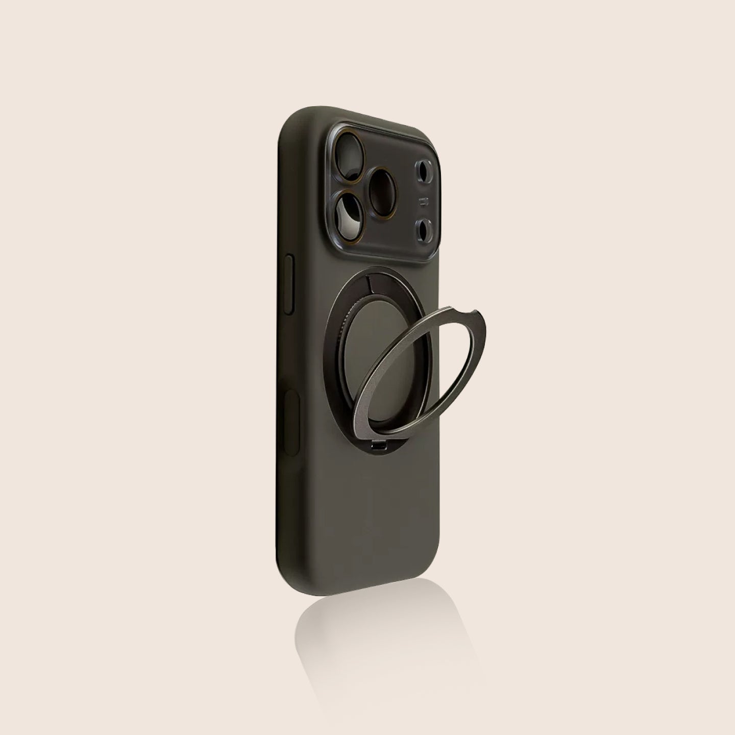 Simple Solid Color iPhone Case with Built-in Ring Holder