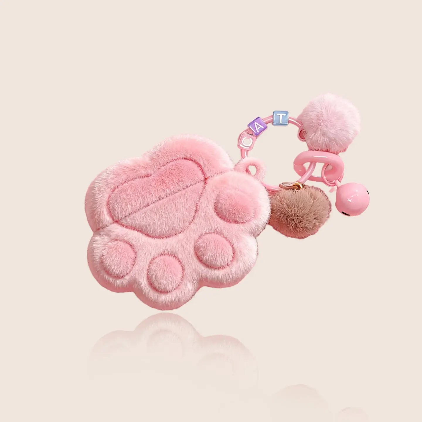 Flocked pink cat-claw design for AirPods protective cases SEACASE