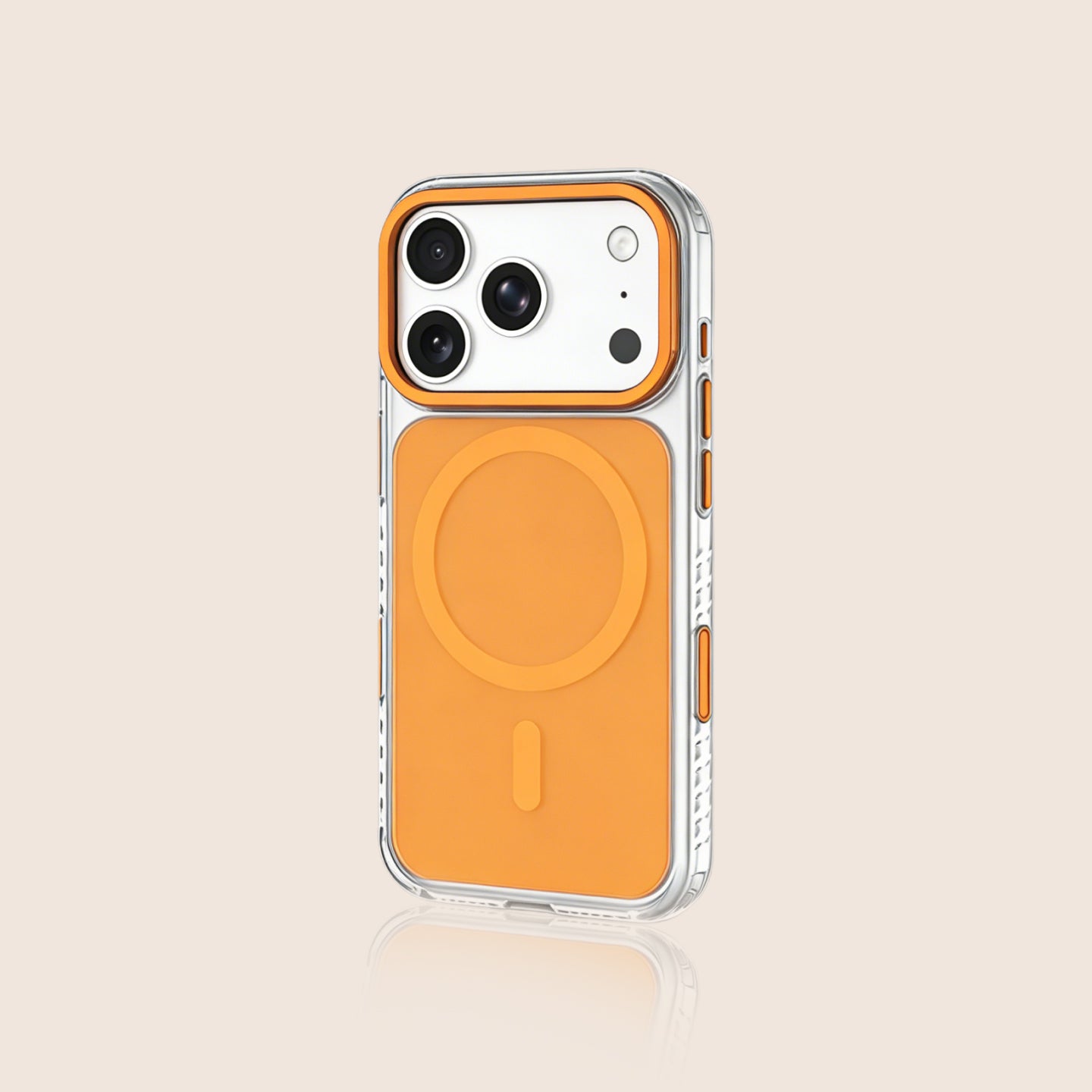 마그네틱 카드 홀더가 있는 프로스티드 매트 투명 iPhone 케이스