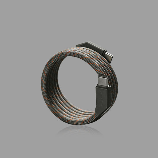 Slant Head Magnetic Braided USB-C Cable, Fast Charging Dual Type-C Charger Cord