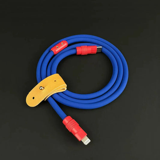 Dopamine Color USB-C to Lightning Fast Charging Cable, Thick Soft Silicone iPhone Charger Cord SEACASE