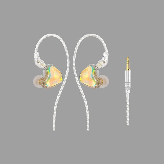 Iridescent Resin Wired In Ear Headphones, Optional Mic & Type-C Plug for Daily Music Calls SEACASE