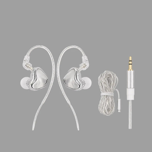 Mirror Silver Wired In Ear Earphones, Metal Shell Headphones with Optional Mic & Type-C Plug for Daily Music Calls SEACASE