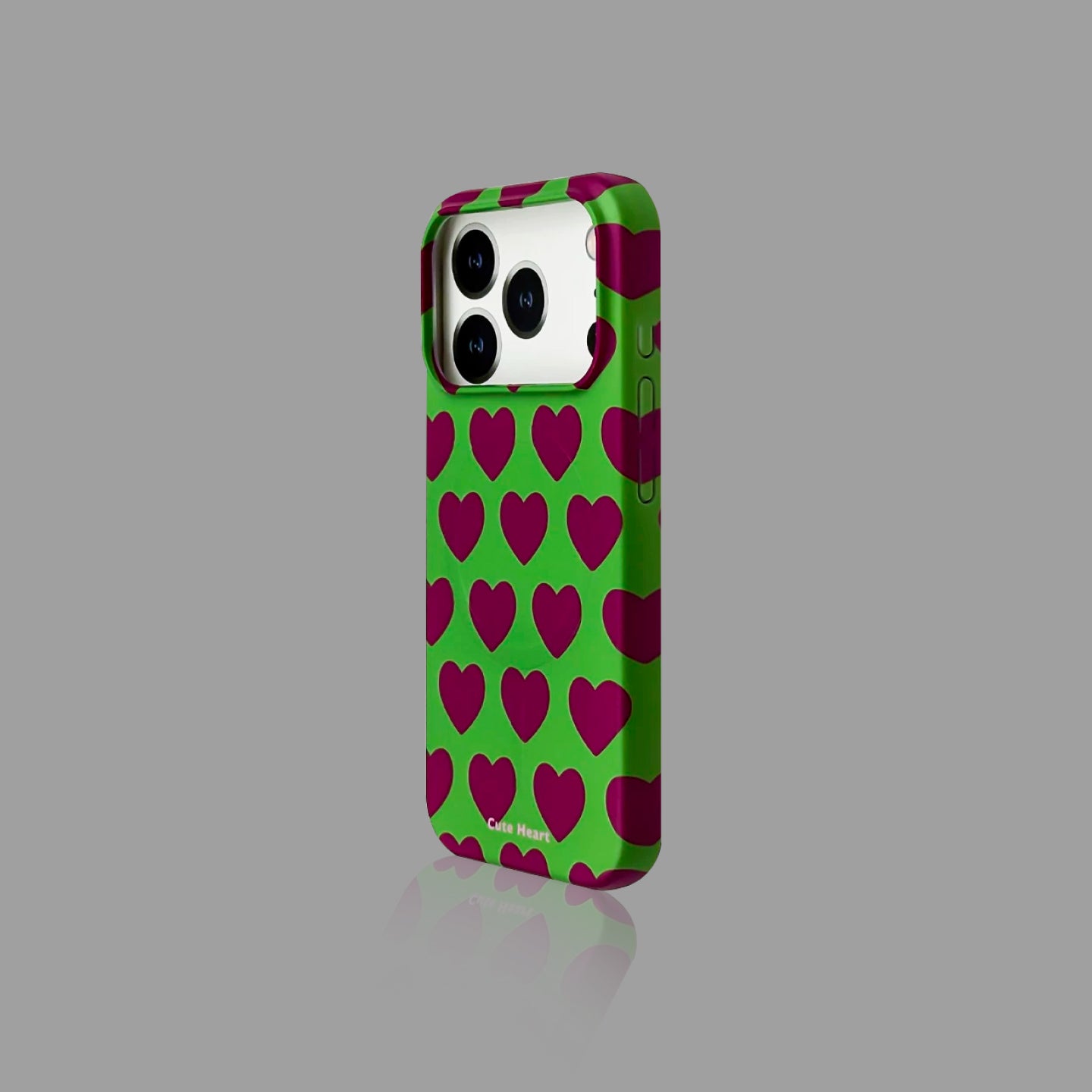 Heart & Polka Dot iPhone Case with Magnetic Heart Stand