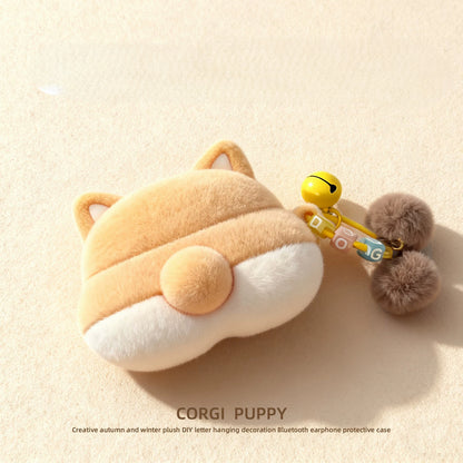 Flocked Corgi Butt AirPods Case