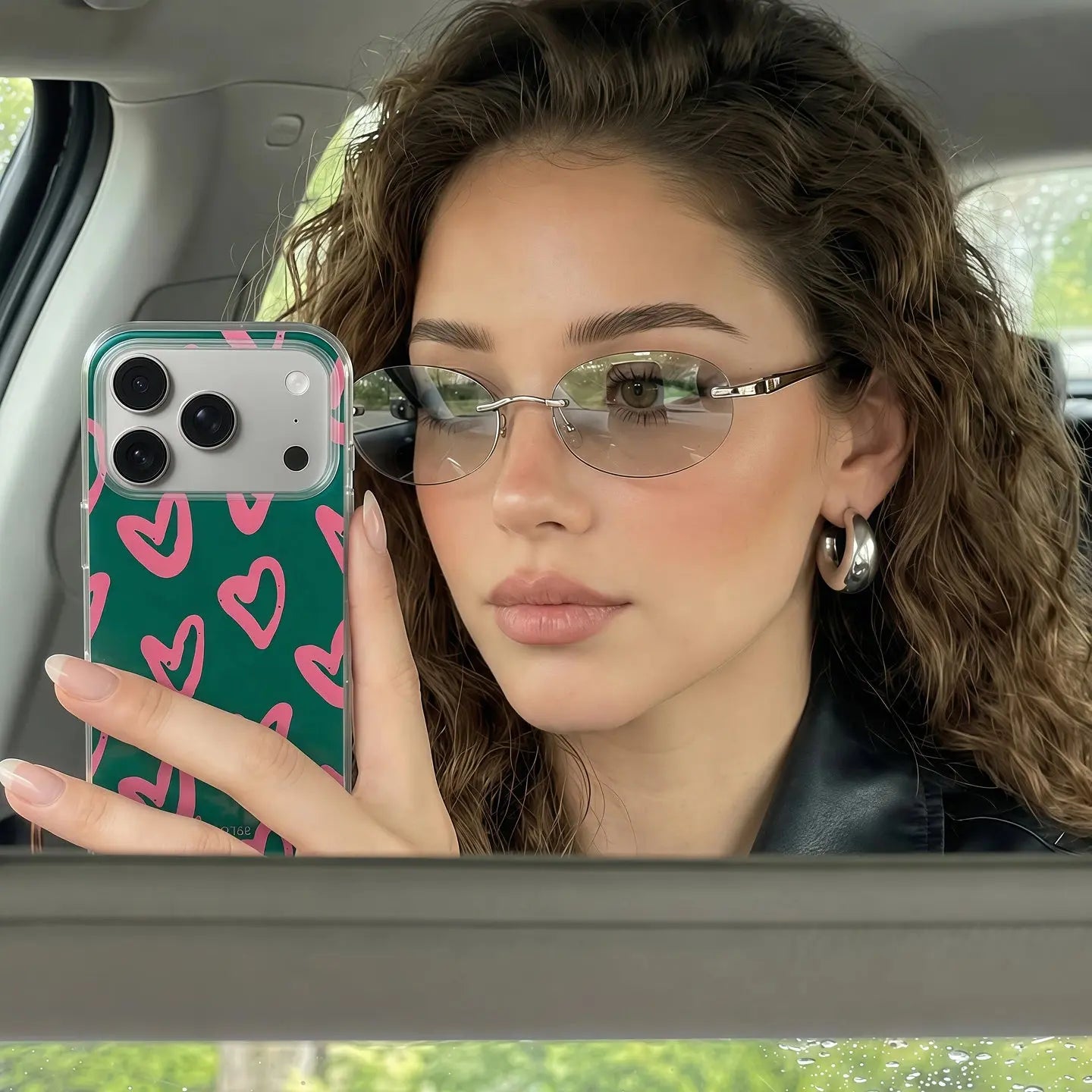 Green Pink Heart iPhone Case with MagSafe Ring Stand  SeaCase