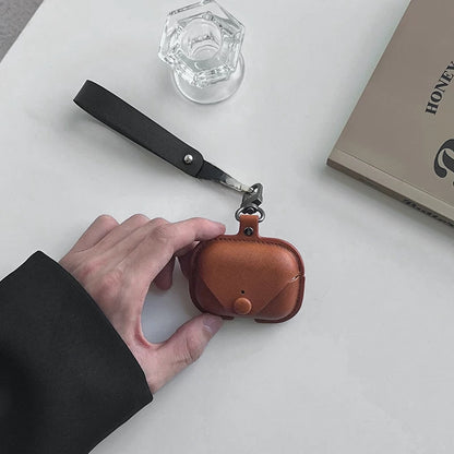 Vintage Leather AirPods Case with Detachable Lanyard