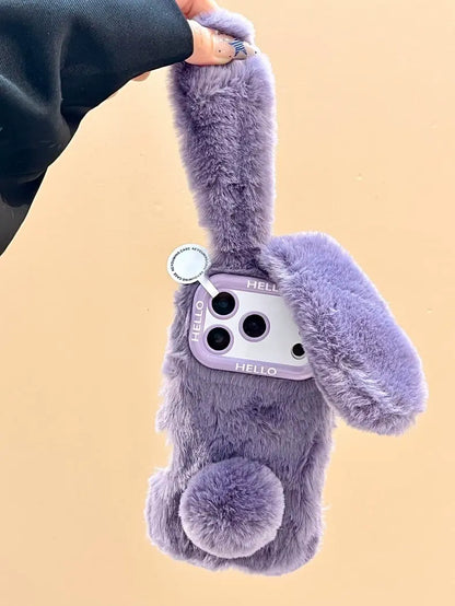 Winter Plush Long-Ear Bunny iPhone Case 我的商店