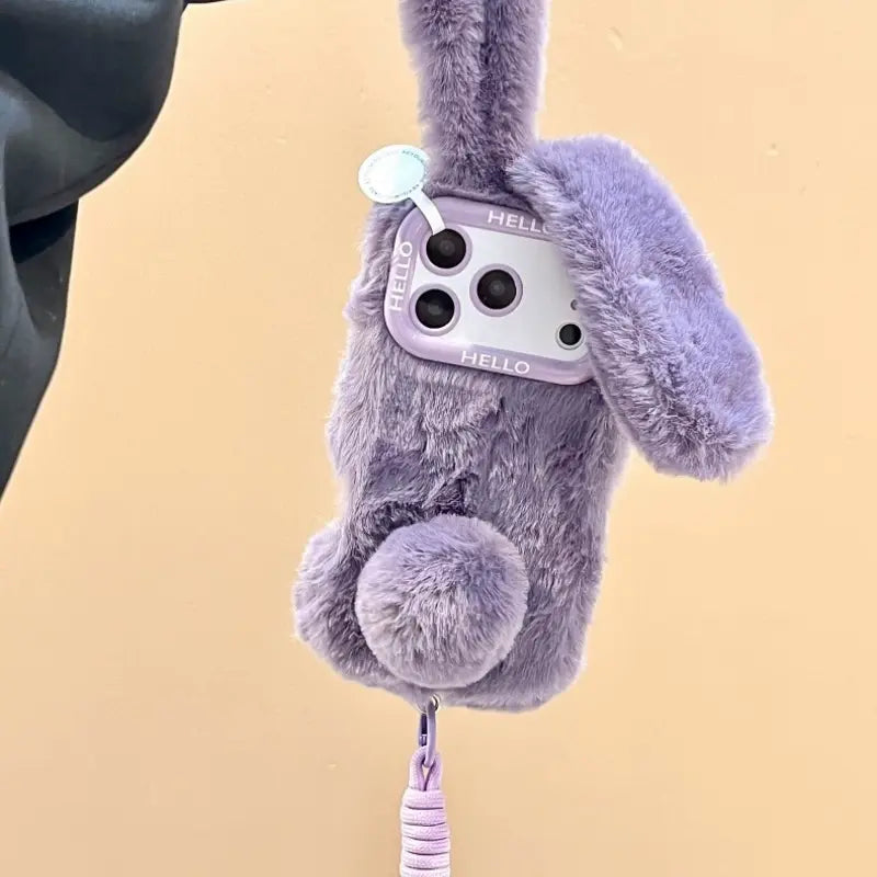 Winter Plush Long-Ear Bunny iPhone Case 我的商店
