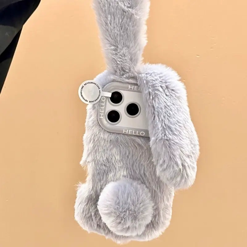 Winter Plush Long-Ear Bunny iPhone Case 我的商店