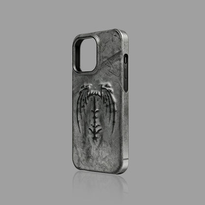 Vintage Gothic Vampire Bat Embossed iPhone Case