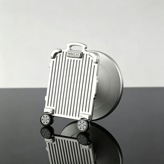 Suitcase MagSafe Phone Holder, Mini Luggage Design Stand with Spinning Wheels