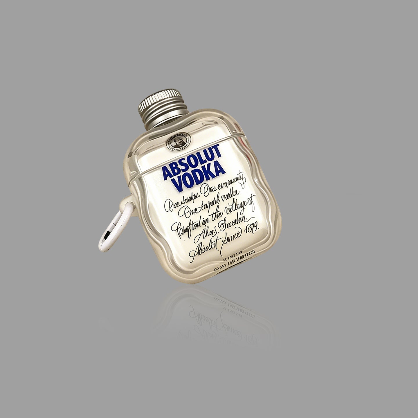 Vodka Bottle AirPods Case, 3D Creative Silicone Cover with Charm & Hook