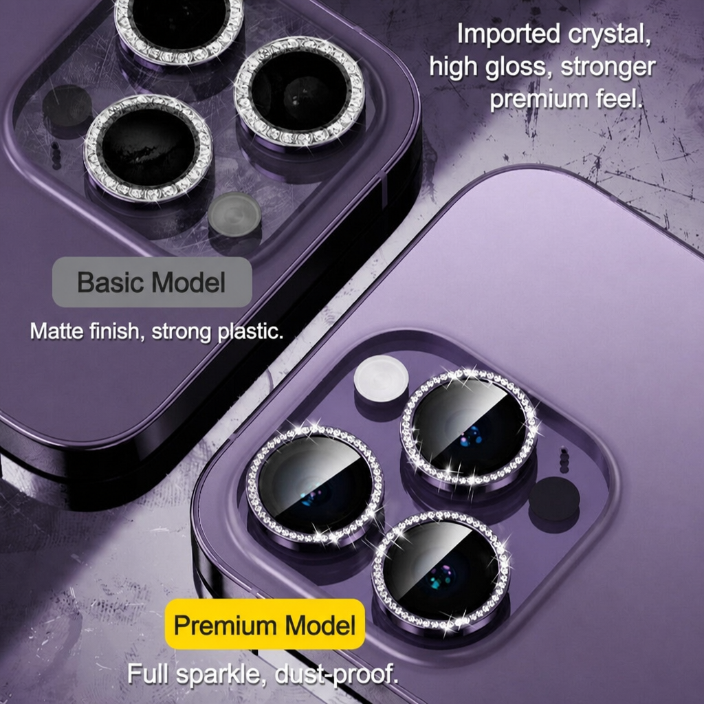 Rhinestone Camera Lens Protector for iPhone