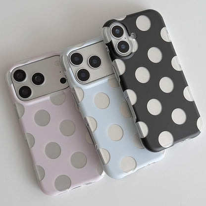 Hollow Polka Dot iPhone Case, Minimalist Matte Protective Cover