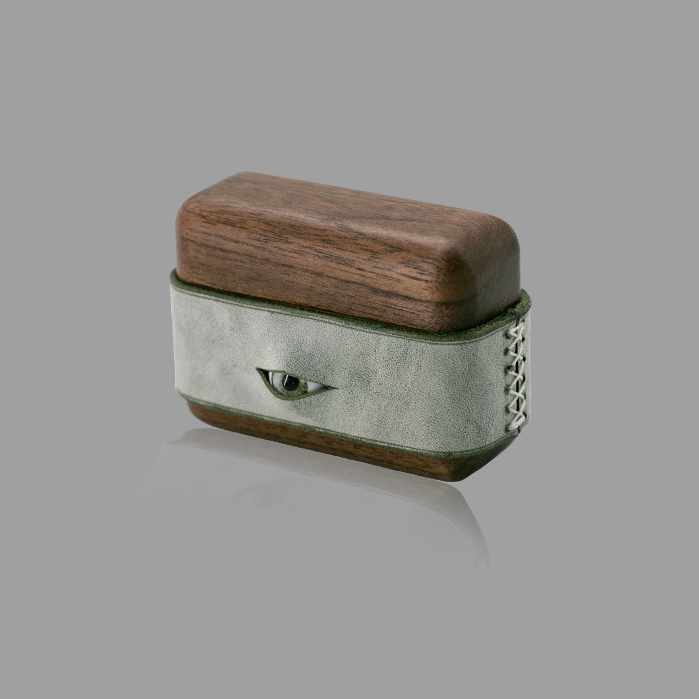 Wood & Leather AirPods Case with Handmade Eye Detail