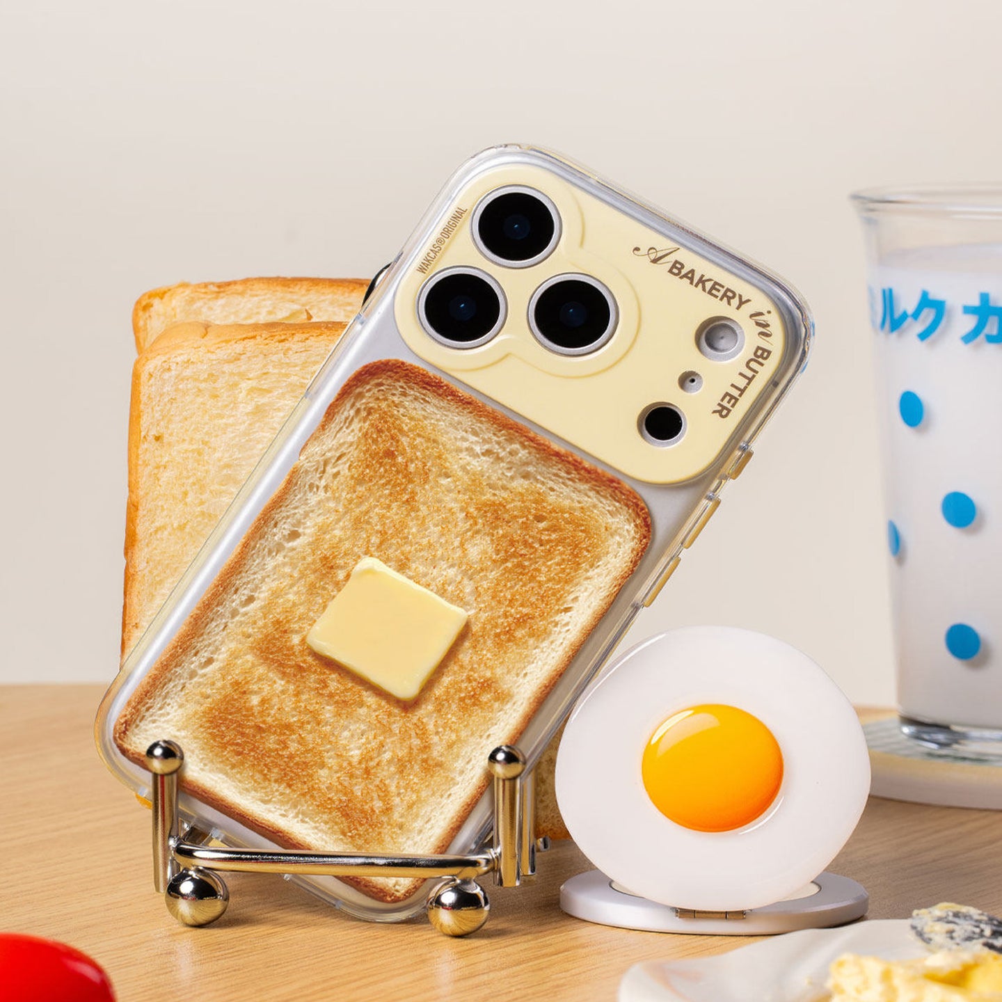 Toast Pattern Magnetic Phone Case, Niche Fun Original Design