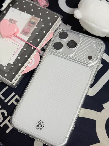 Clear White Striped iPhone Case