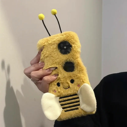 Adorable Fuzzy Bumblebee Phone Case for Samsung Flip7/6/5/4/3 我的商店