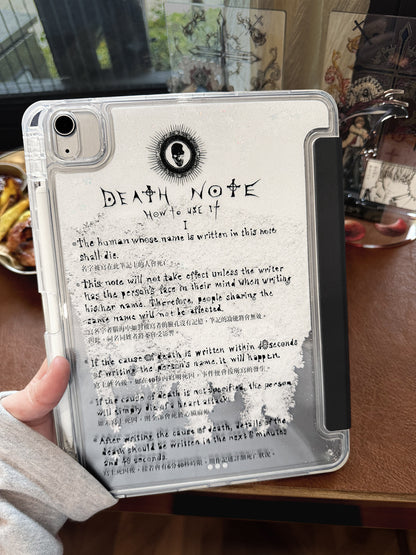 Death Note Quicksand Acrylic iPad Case With Pencil Slot