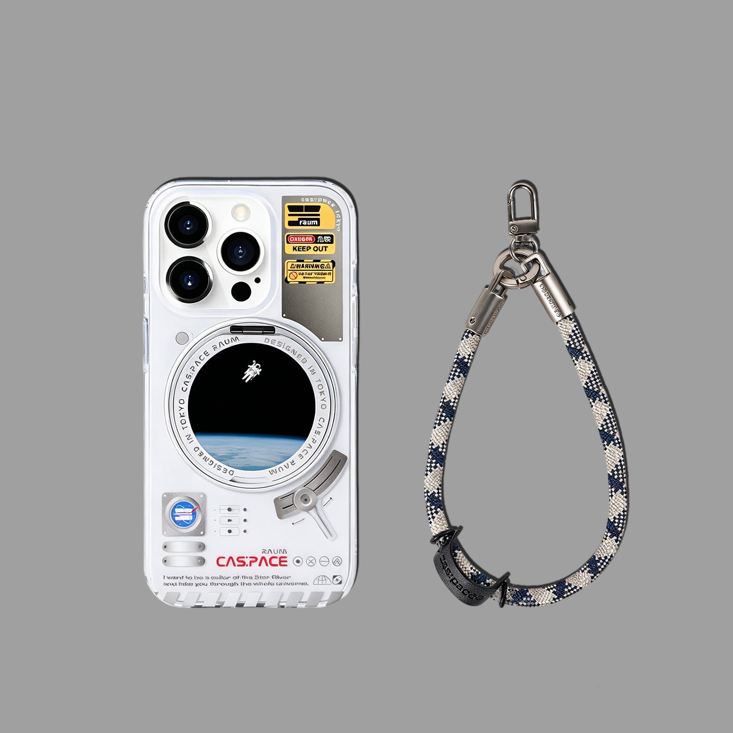 360도 회전 스탠드가 있는 스페이스 캡슐 MagSafe 아이폰 케이스