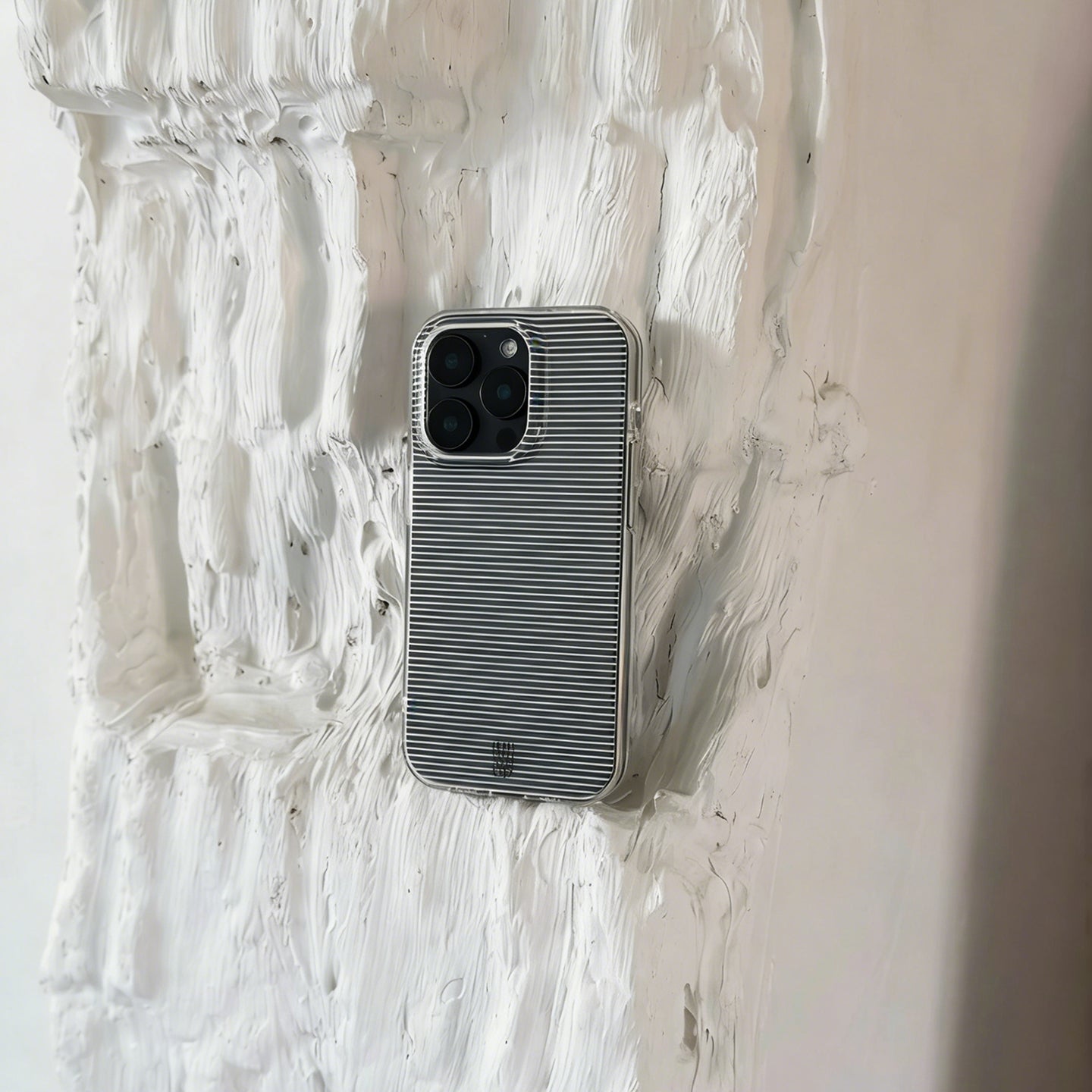 Clear White Striped iPhone Case