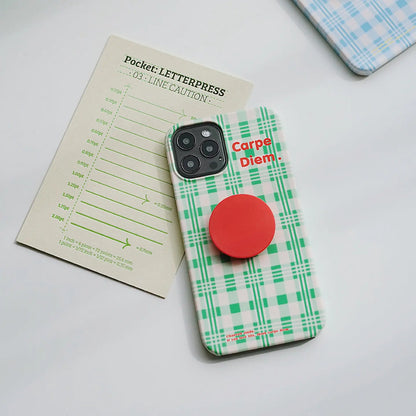 Vintage Plaid Matte Hard iPhone Case with Stand SEACASE