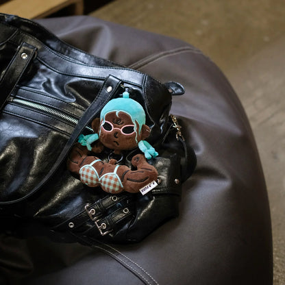 Dark Skin Muscle Fitness Girl/Boy Plush Keychain, Bag Charm/ Car Pendant, Funny Gift