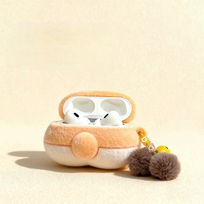 Flocked Corgi Butt AirPods Case