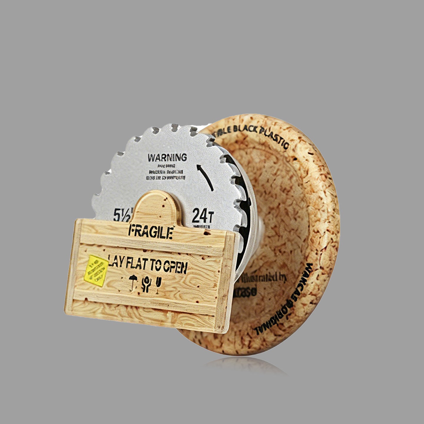 Circular Saw Blade MagSafe Phone Holder, Industrial Woodworking Design Stand