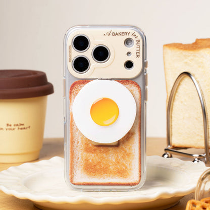 Toast Pattern Magnetic Phone Case, Niche Fun Original Design