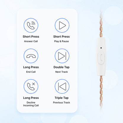In-Ear Monitor Wired HiFi Earphones, Detachable 0.78mm 2Pin Cable, Optional Mic & Type-C Dongle