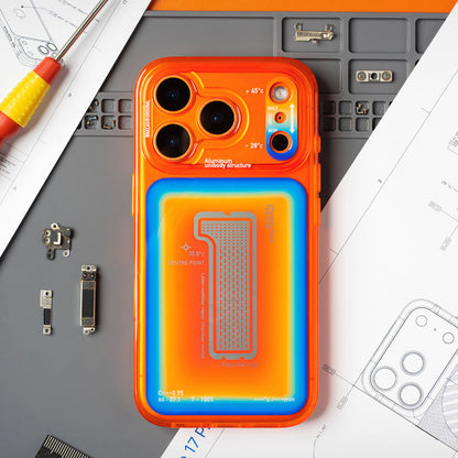 Thermal Induction Orange MagSafe Case, Shockproof Color Contrast Cover for iPhone