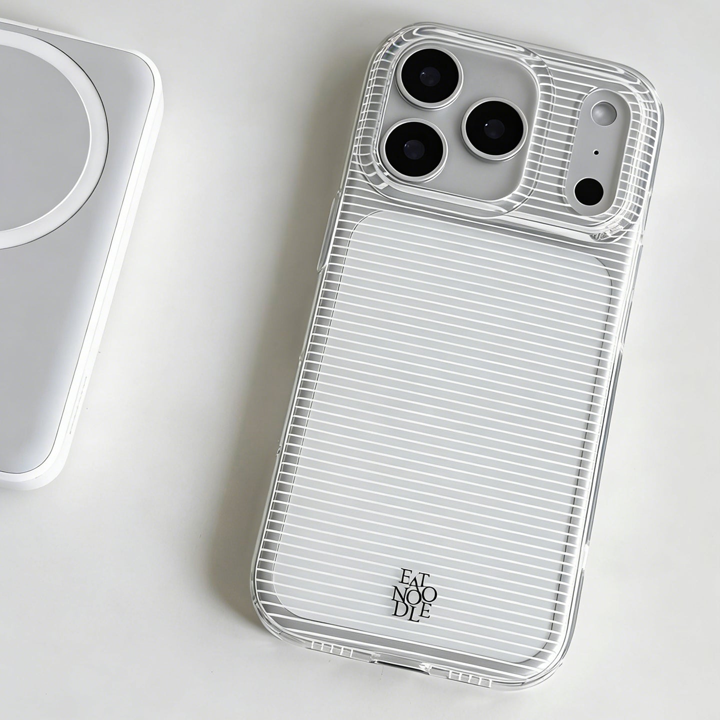 Clear White Striped iPhone Case