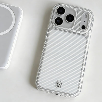 Clear White Striped iPhone Case