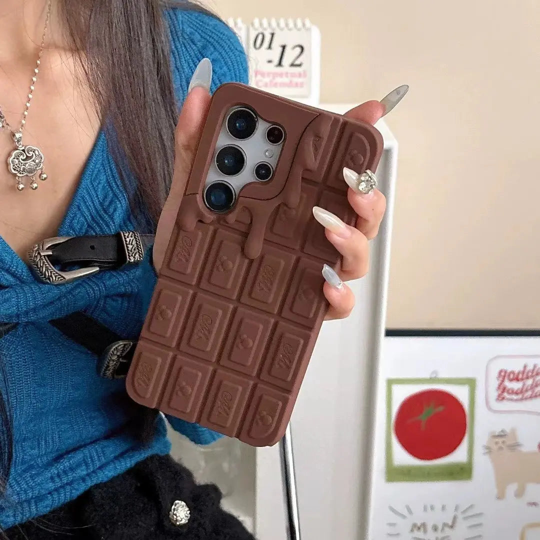 3D Cream Chocolate Phone Case for Samsung S25/S24/S23 我的商店