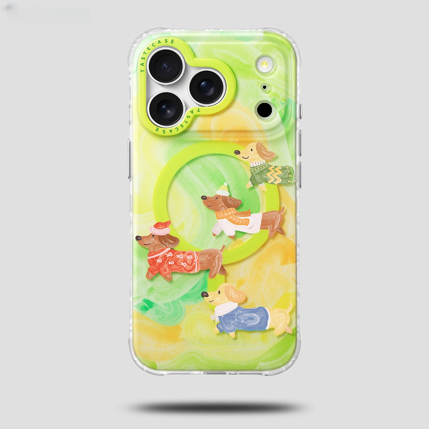 Watercolor Dachshund MagSafe iPhone Case with Matching Stand