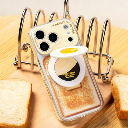 Toast Pattern Magnetic Phone Case, Niche Fun Original Design