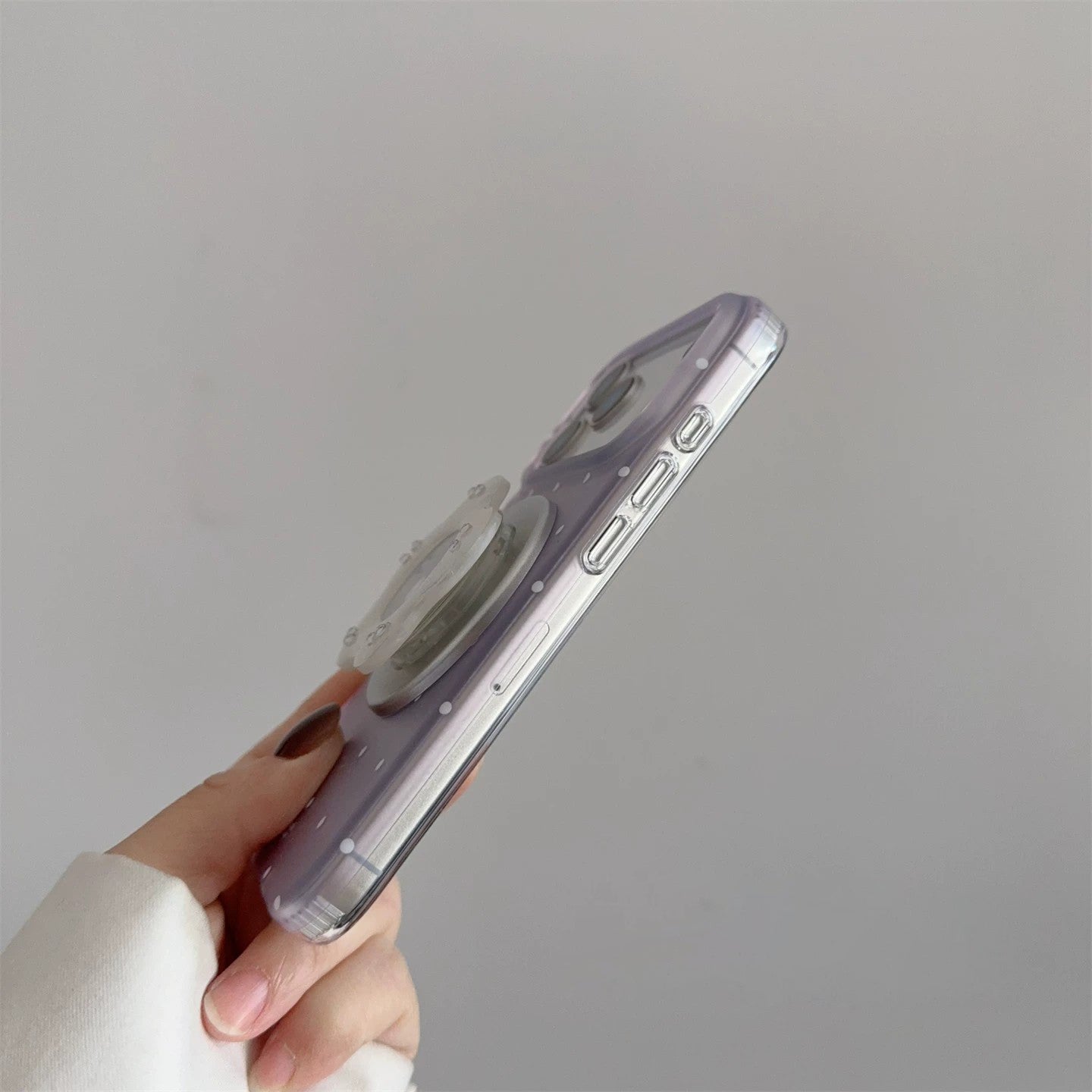 라벤더 물방울무늬 꽃무늬 맥세이프 미러 스탠드 케이스