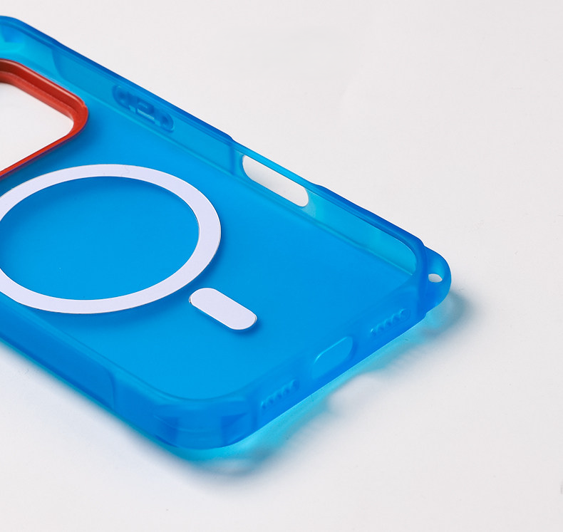 Solid Color Frosted MagSafe iPhone Case, Four-Corner Lanyard Hole Shockproof Protective Cover