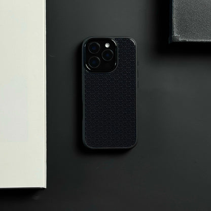Black Geometric Pattern MagSafe Glass iPhone Case