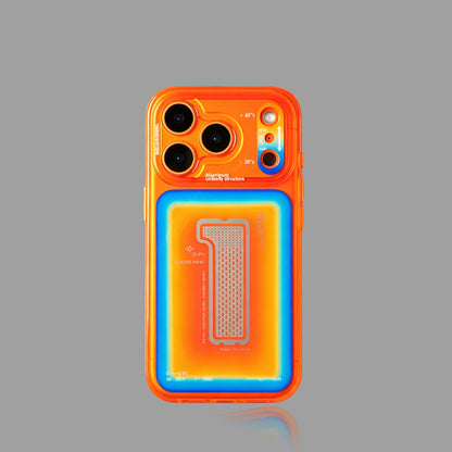 Thermal Induction Orange MagSafe Case, Shockproof Color Contrast Cover for iPhone