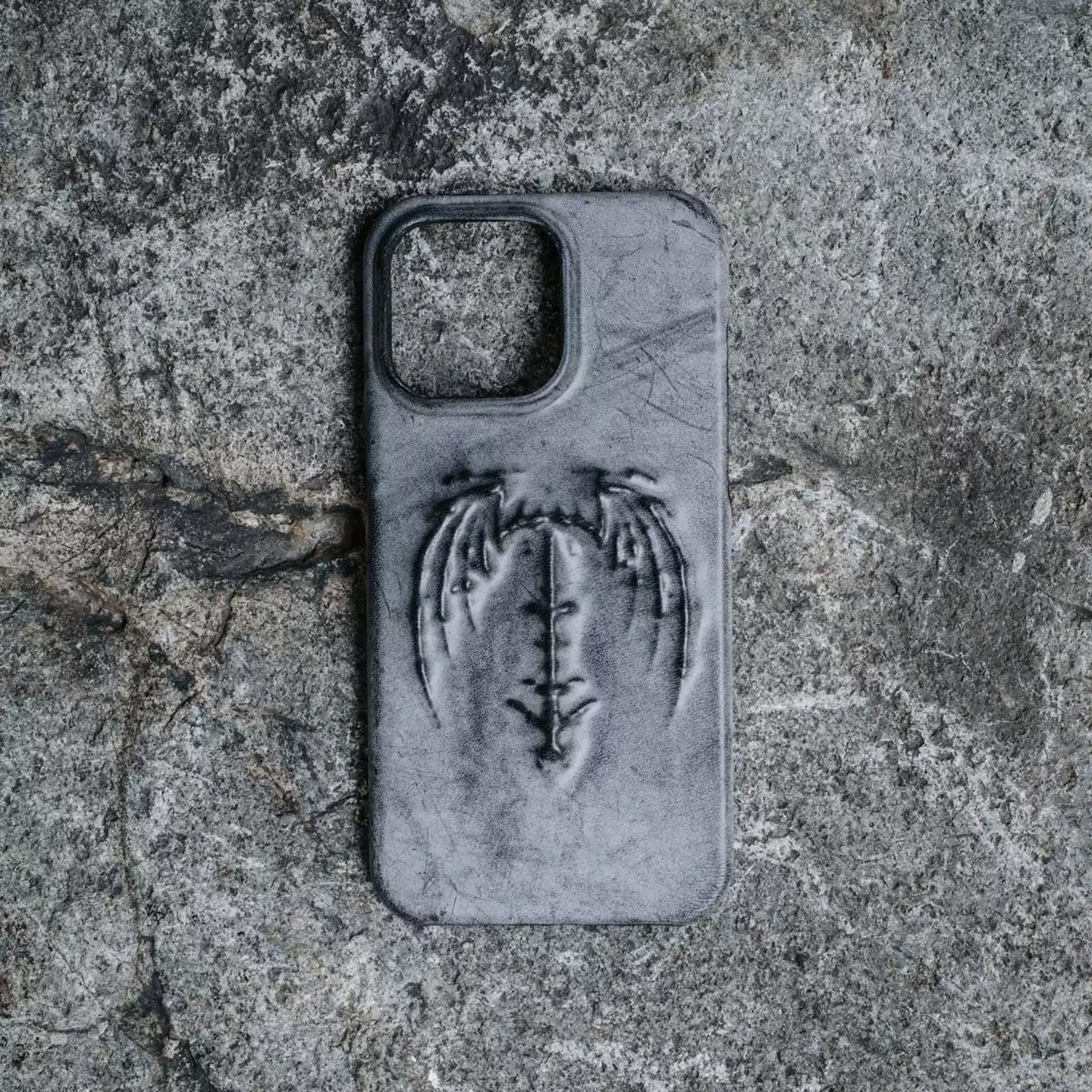 Vintage Gothic Vampire Bat Embossed iPhone Case