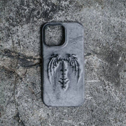 Vintage Gothic Vampire Bat Embossed iPhone Case