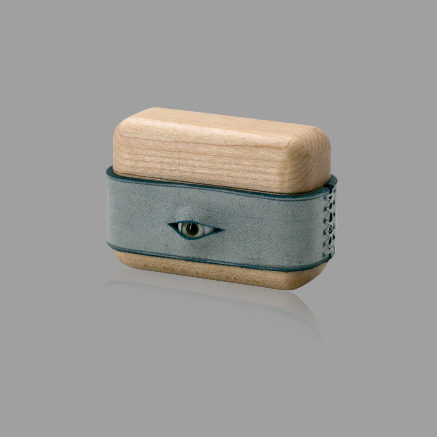 Wood & Leather AirPods Case with Handmade Eye Detail
